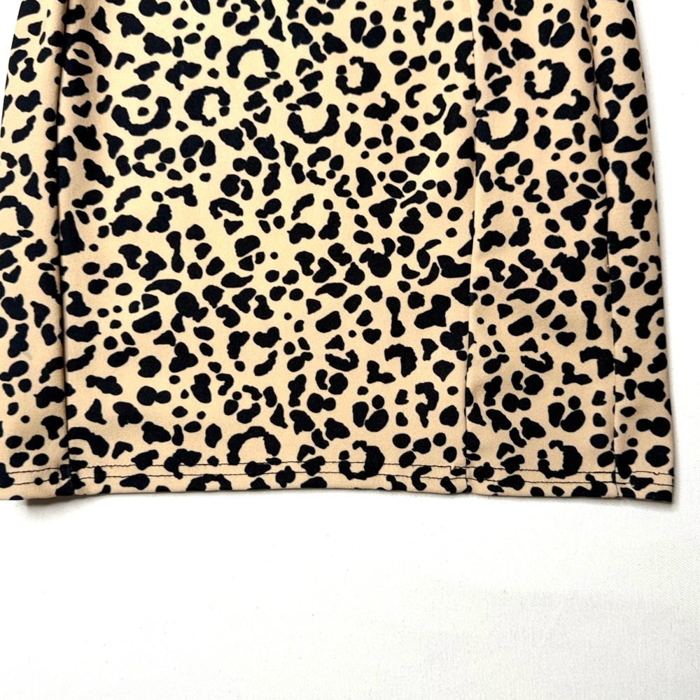 Missguided Bardot Leopard Print Ruffle Tie Front Mini Dress Size Small - Picture 3 of 5